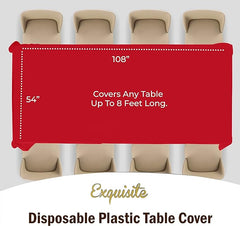 Premium Red Plastic Table Covers | 12 Pack