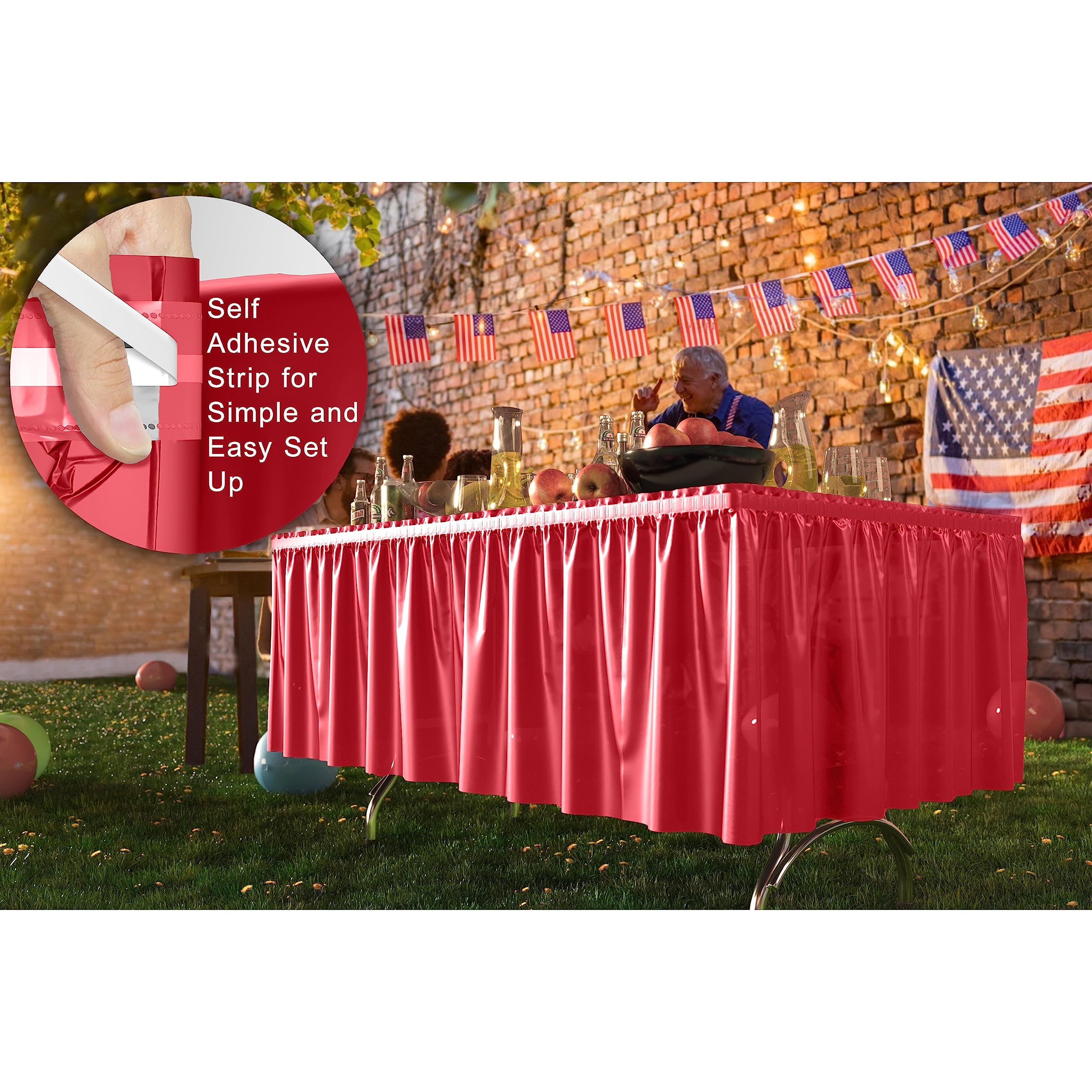 Red Plastic Table Skirt