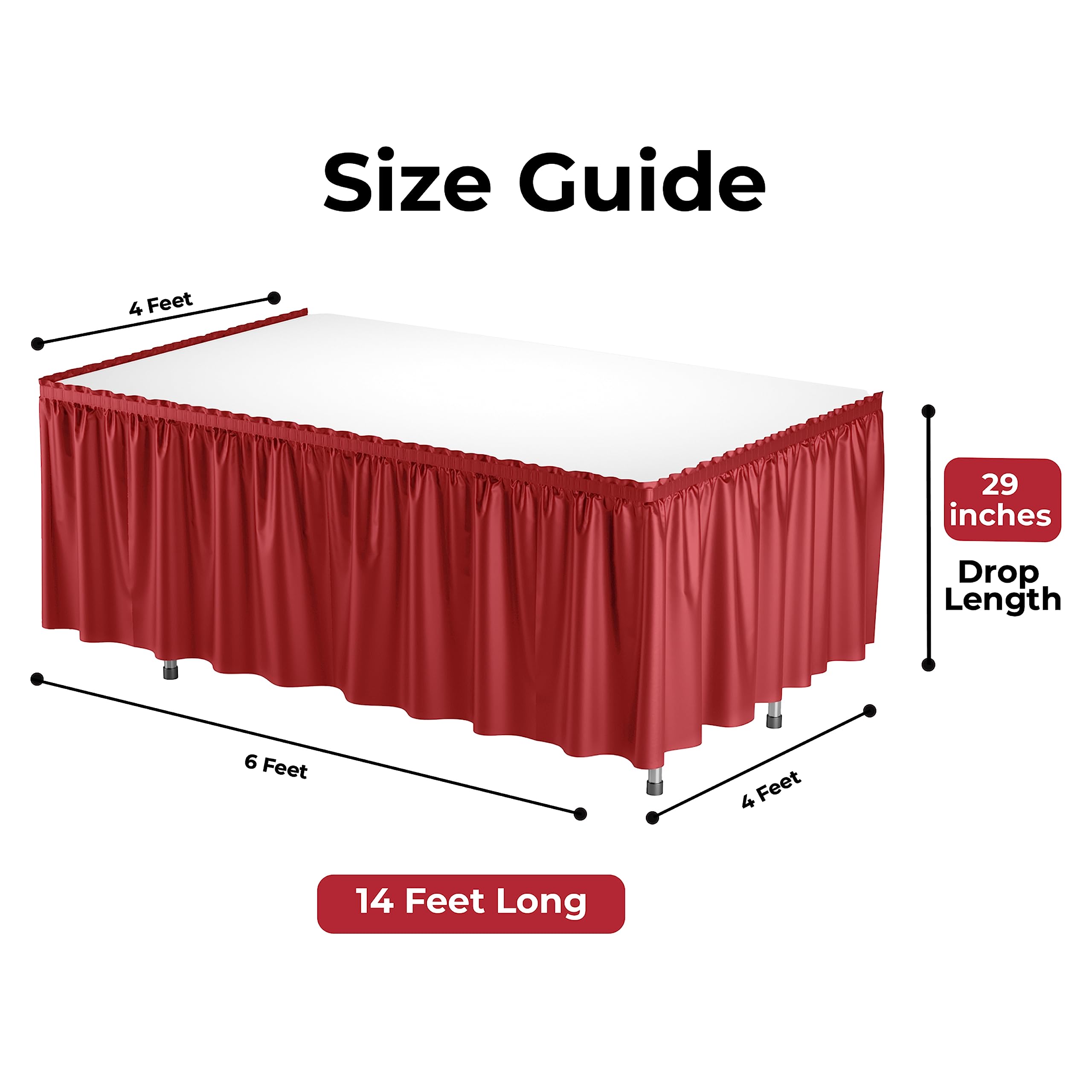 Red Plastic Table Skirt | Case of 48