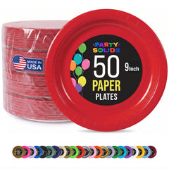 9 in. Red Paper Plates | 50 Ct.