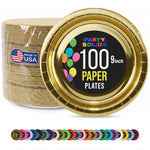 9 in. Reflective Gold Paper Plates | 100 Count