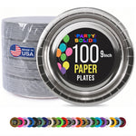 9 in. Reflective Silver Paper Plates | 100 Count