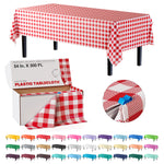 54 in. x 300 Ft. Cut to Size Plastic Table Cover | Red Gingham