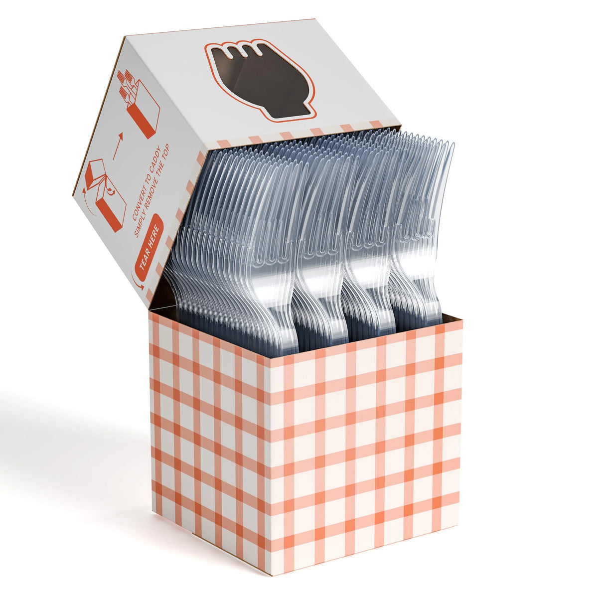 100 Clear Forks + Caddy, Gingham