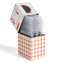 100 Clear Knives + Caddy, Gingham