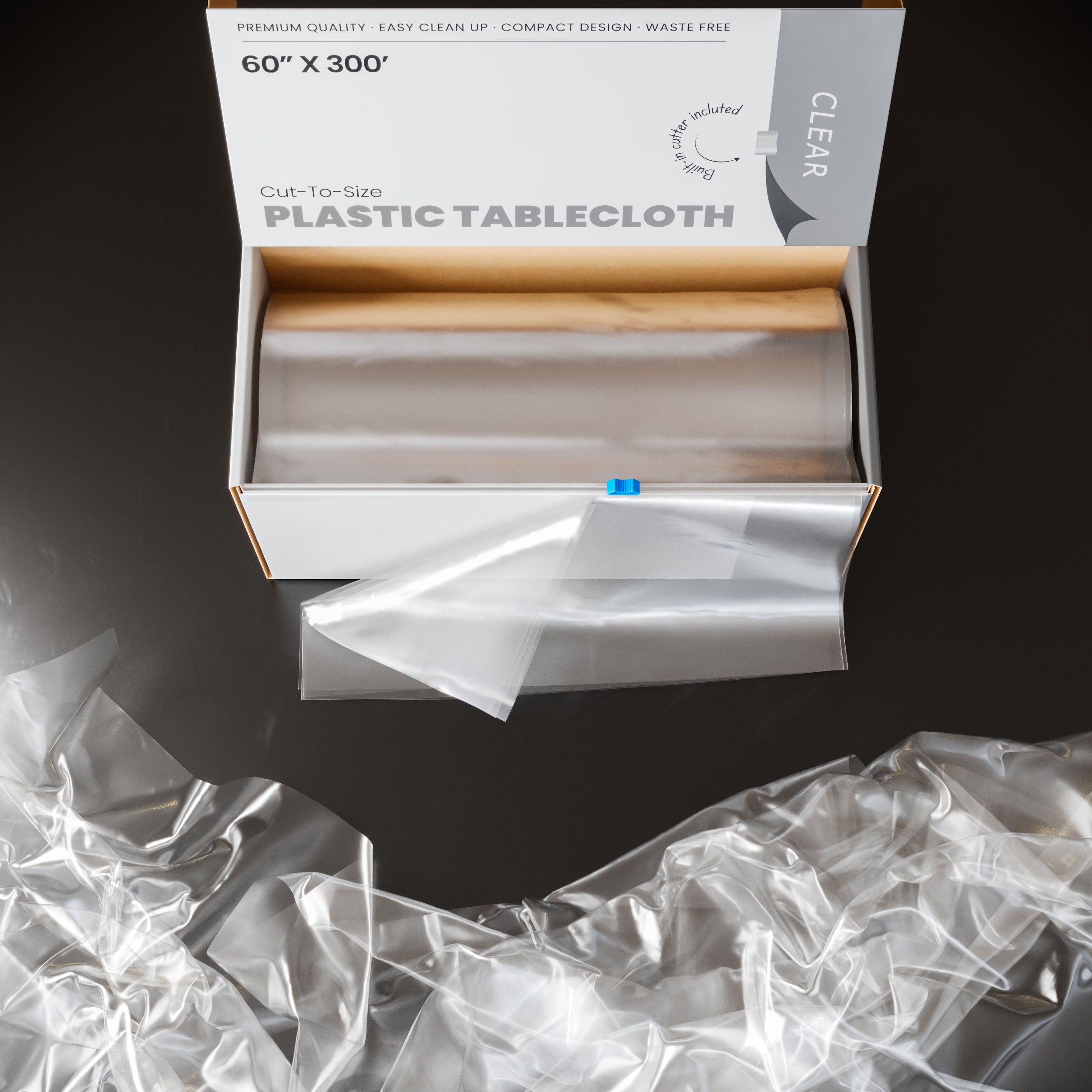 60 in. x 300 Ft. Cut To Size Table Roll | Clear