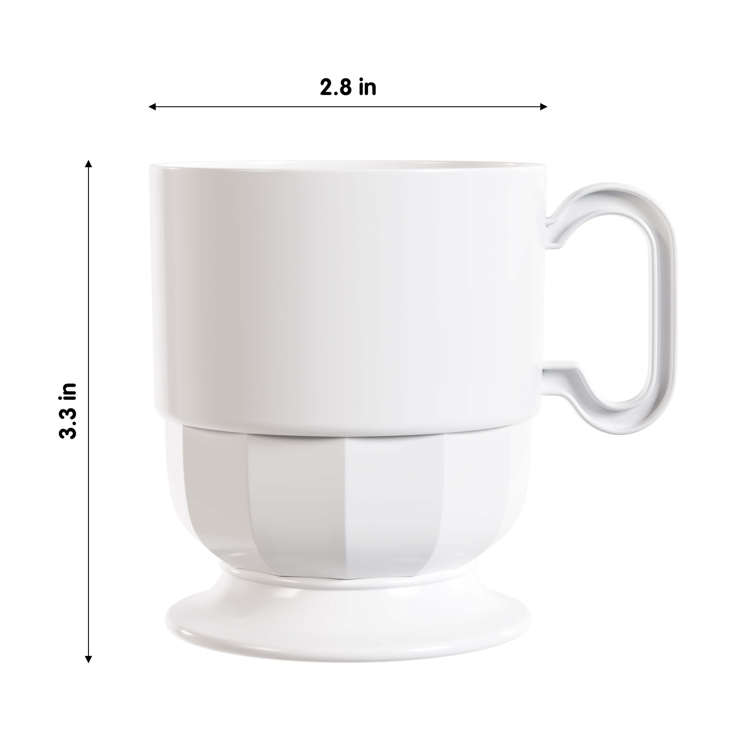 White Glazed Plastic Coffee Mugs | 24 Count