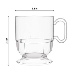 8 Oz. Clear Glazed Coffee Cups w/ Handle | 8 Count