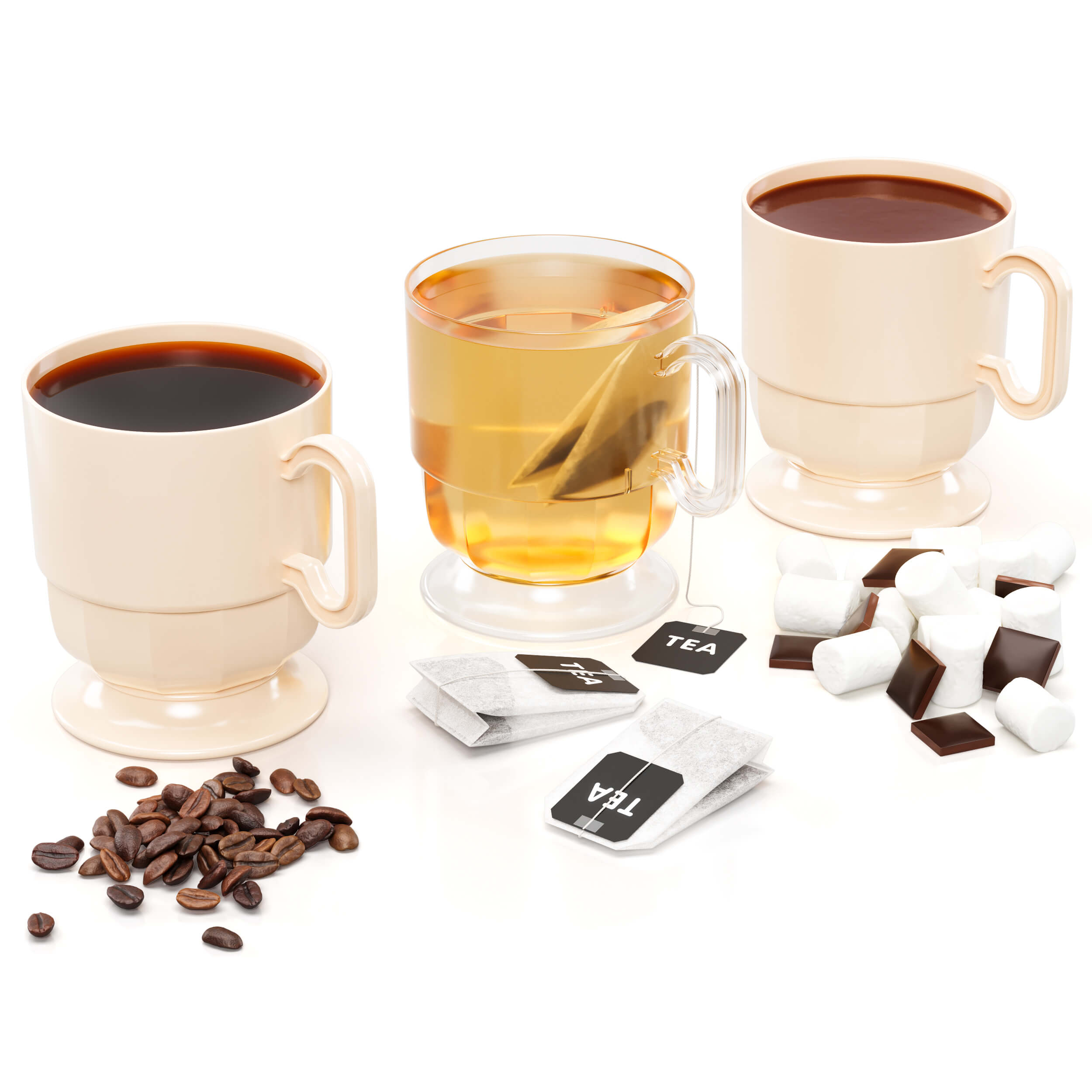 Ivory Glazed Plastic Coffee Mugs | 24 Count