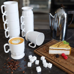 White Glazed Plastic Coffee Mugs | 24 Count