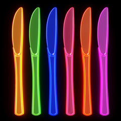 Heavy Duty Neon Plastic Knives | 120 Count