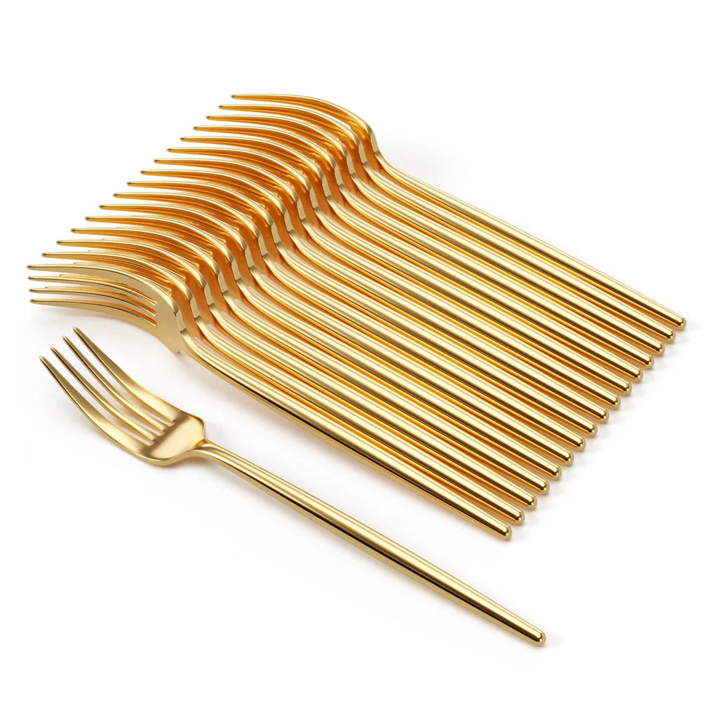 Trendables Gloss Gold Plastic Forks | 20 Count