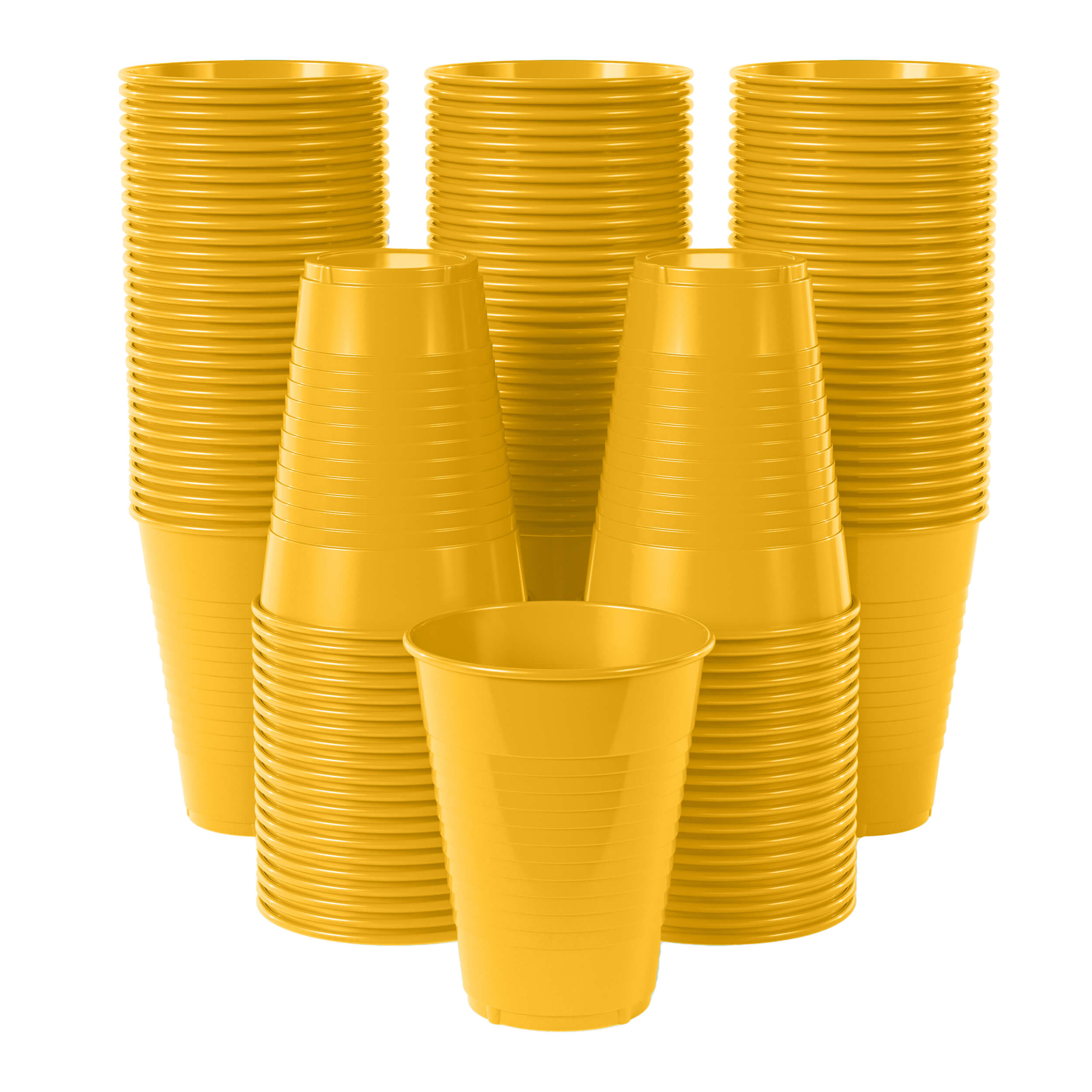 12 Oz. Yellow Plastic Cups | 16 Count