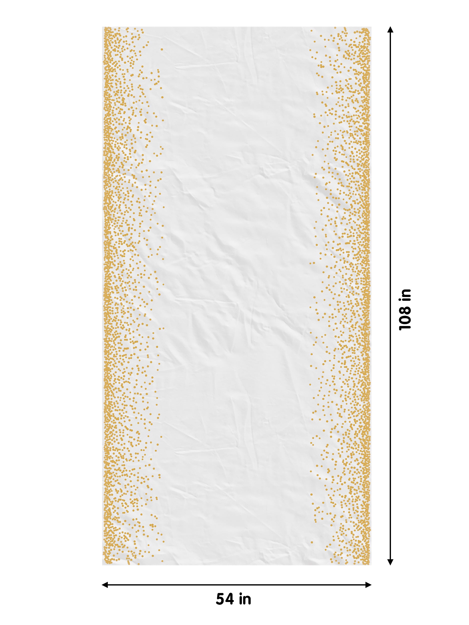 Celebrate Printed Table Cover 54" x 108" White/Gold