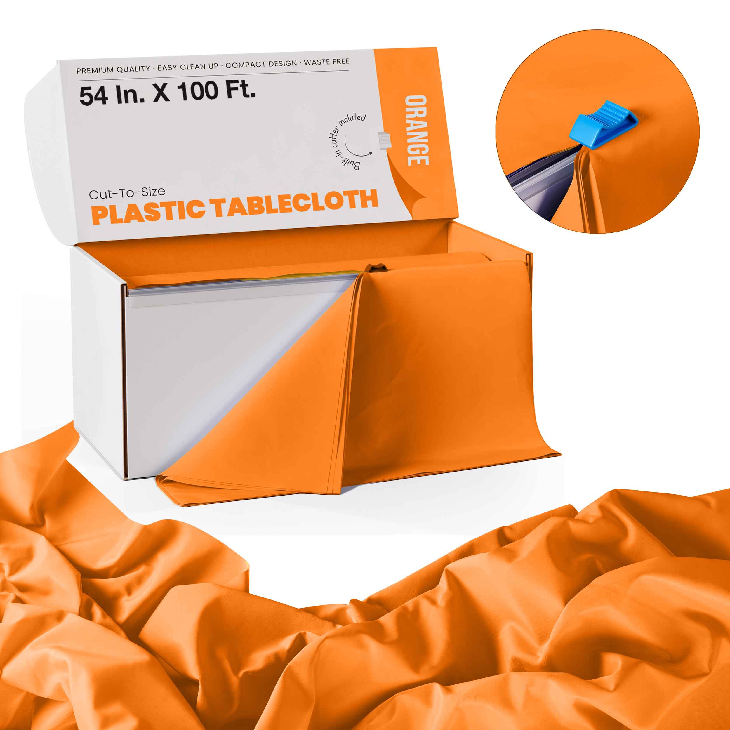 54 In. x 100 Ft. Cut To Size Table Roll | Orange