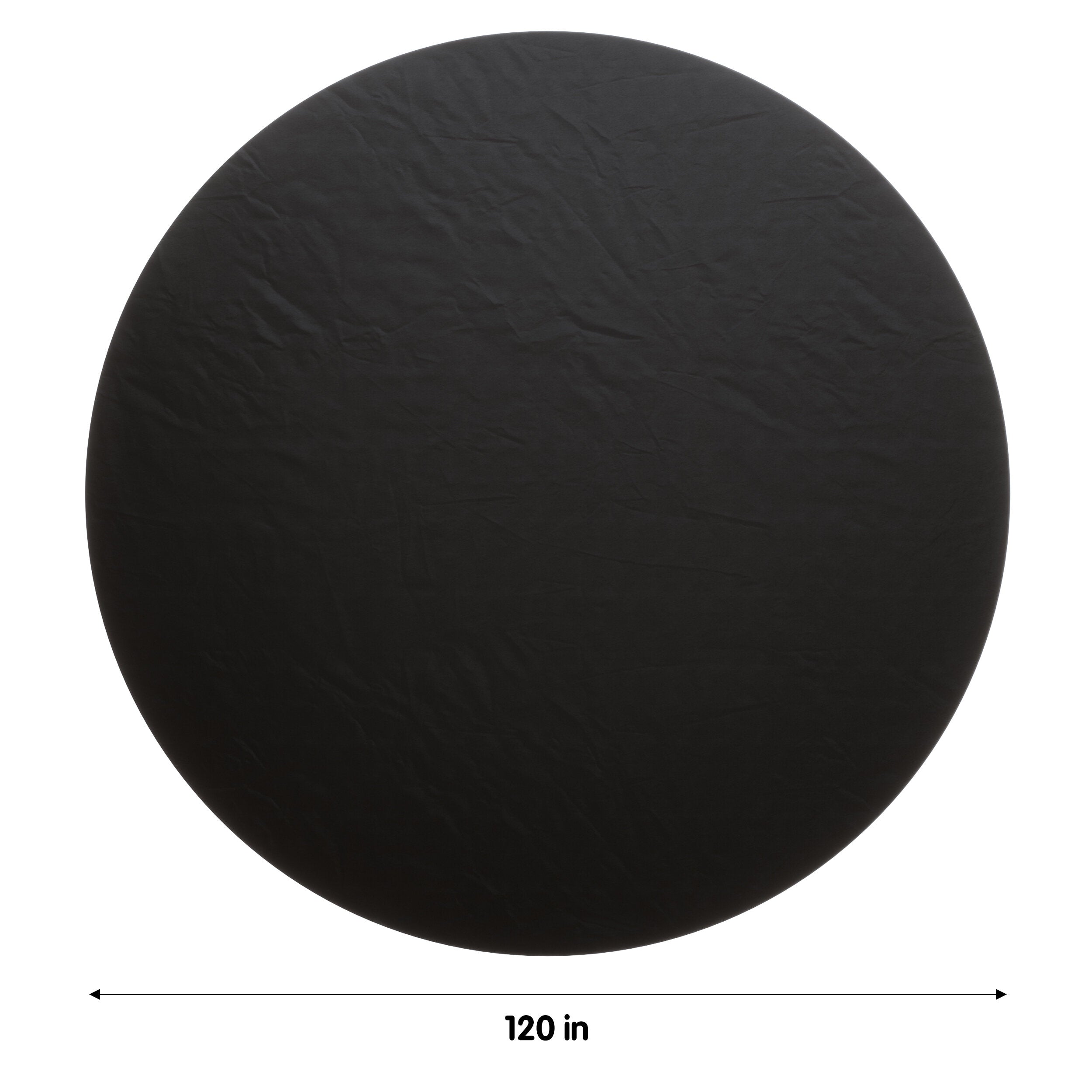 120 In. Premium Round Black Table Cover