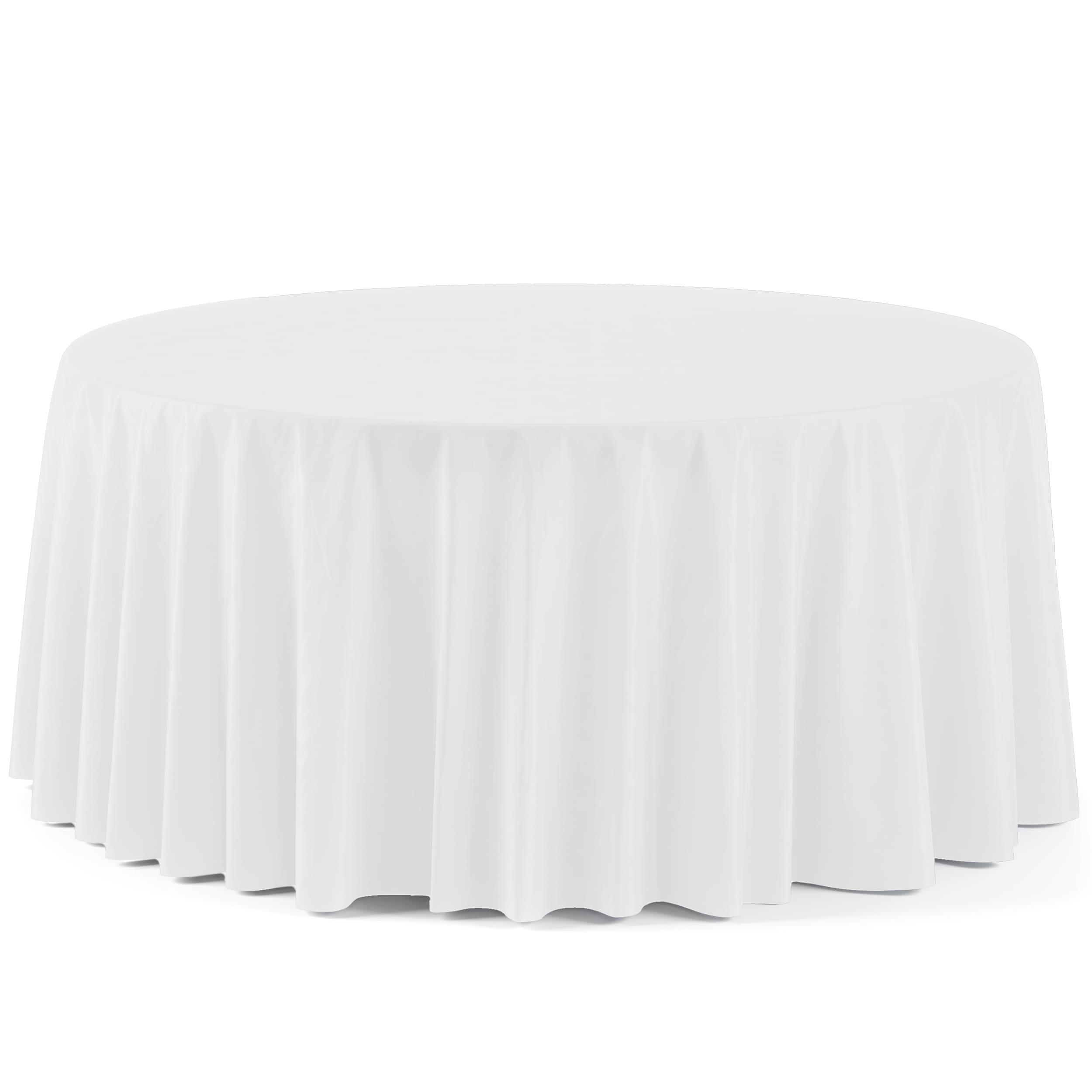 120 In. Premium Round White Table Cover