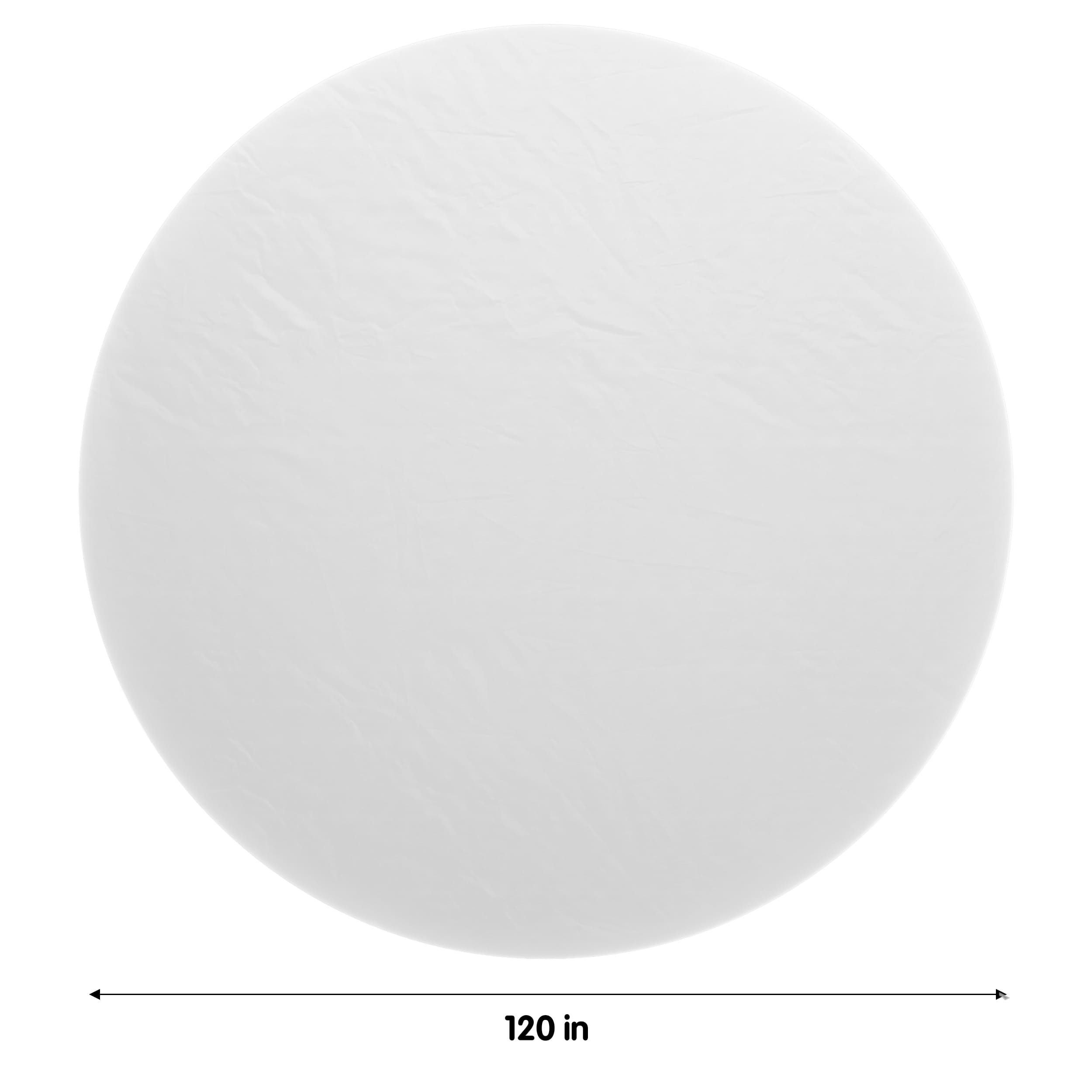 120 In. Premium Round White Table Cover