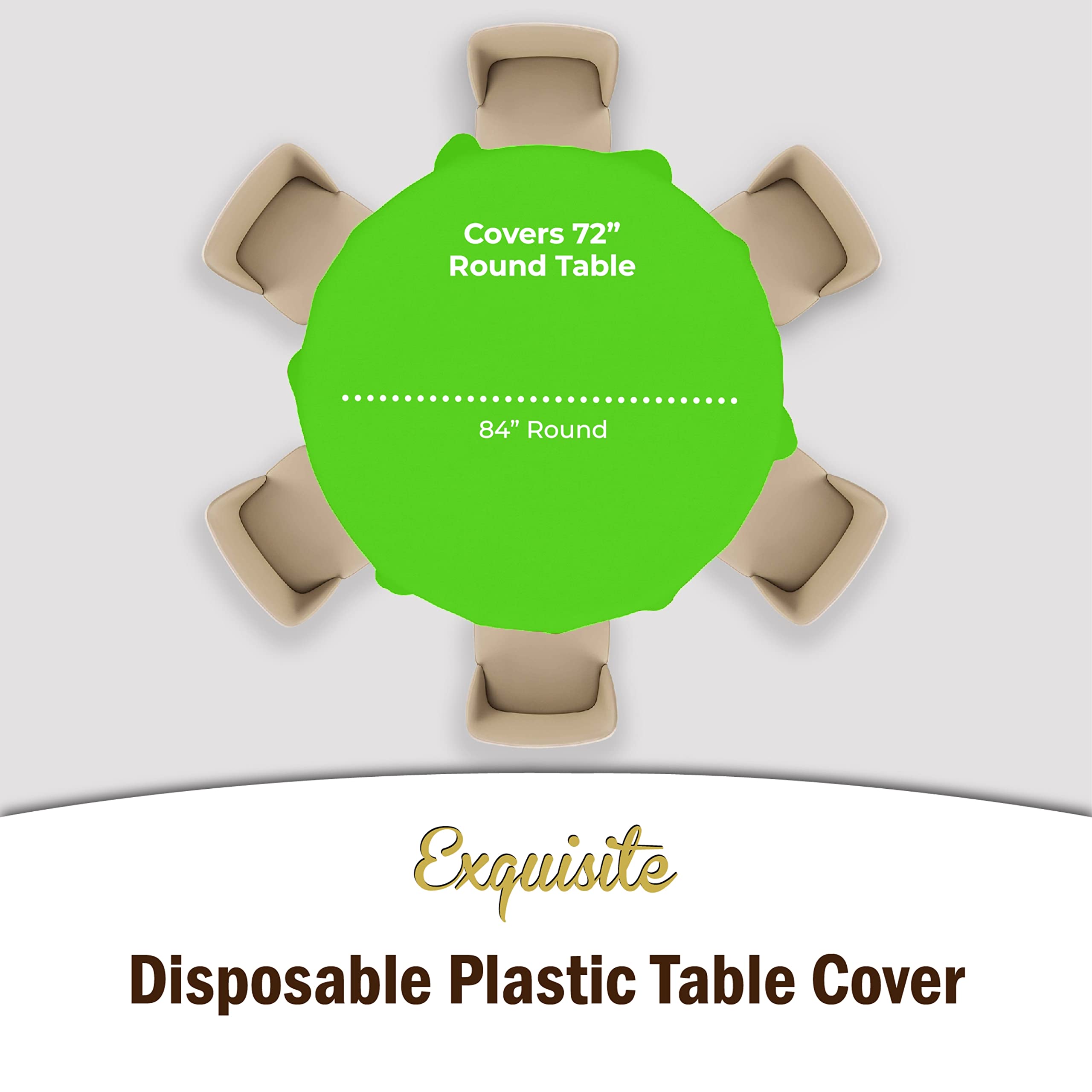 Round Lime Green Plastic Table Cover | Case of 48