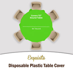 Premium Round Lime Green Plastic Table Cover | Case of 96