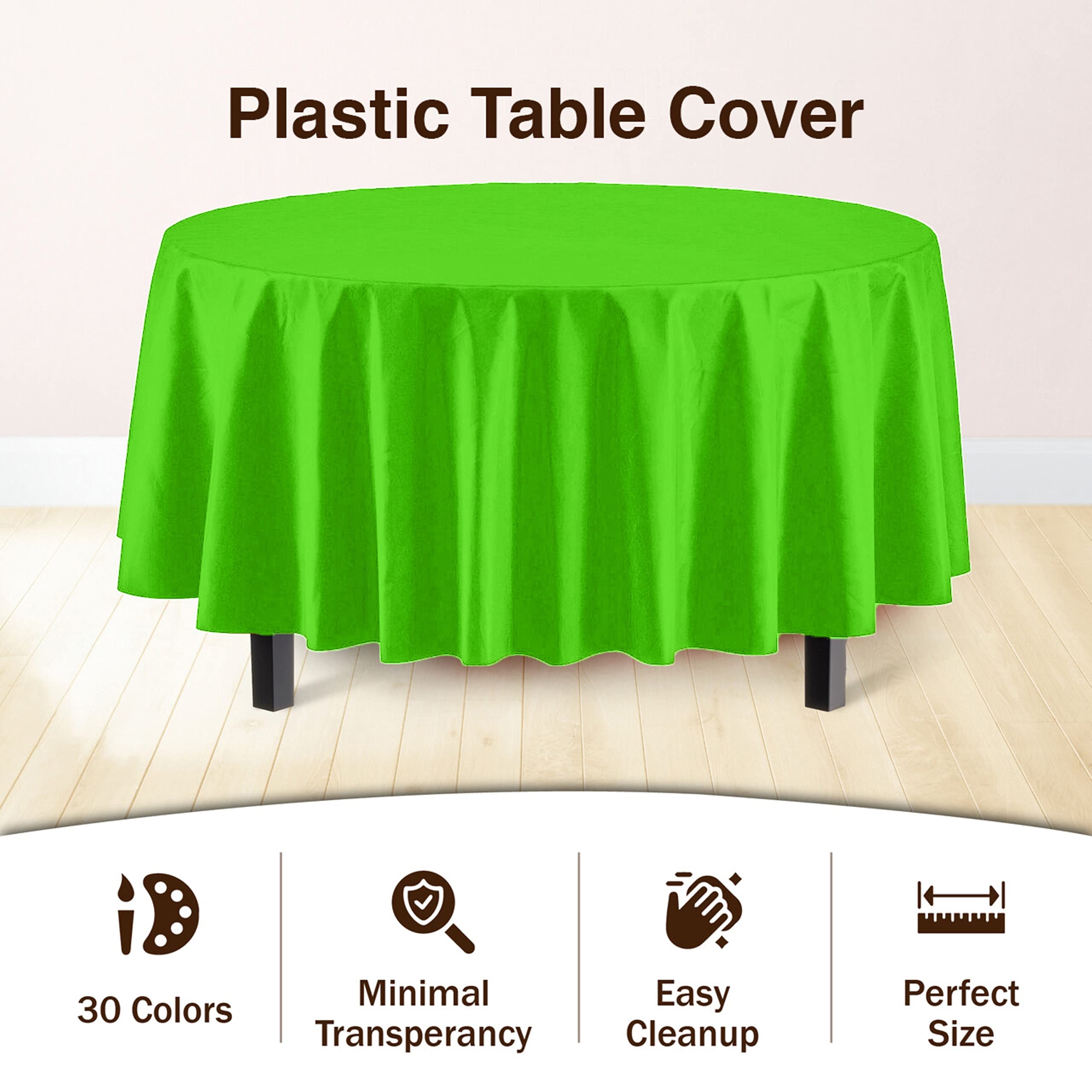 Round Lime Green Plastic Table Cover | Case of 48