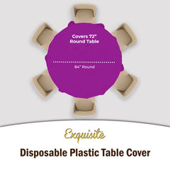 Round Magenta Plastic Table Covers | 6 Pack