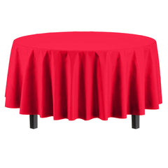 Round Red Plastic Table Covers | 6 Pack