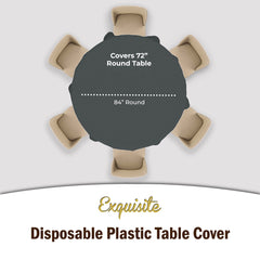 Round Silver Plastic Table Covers | 6 Pack