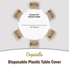 Round White Plastic Table Covers | 6 Pack