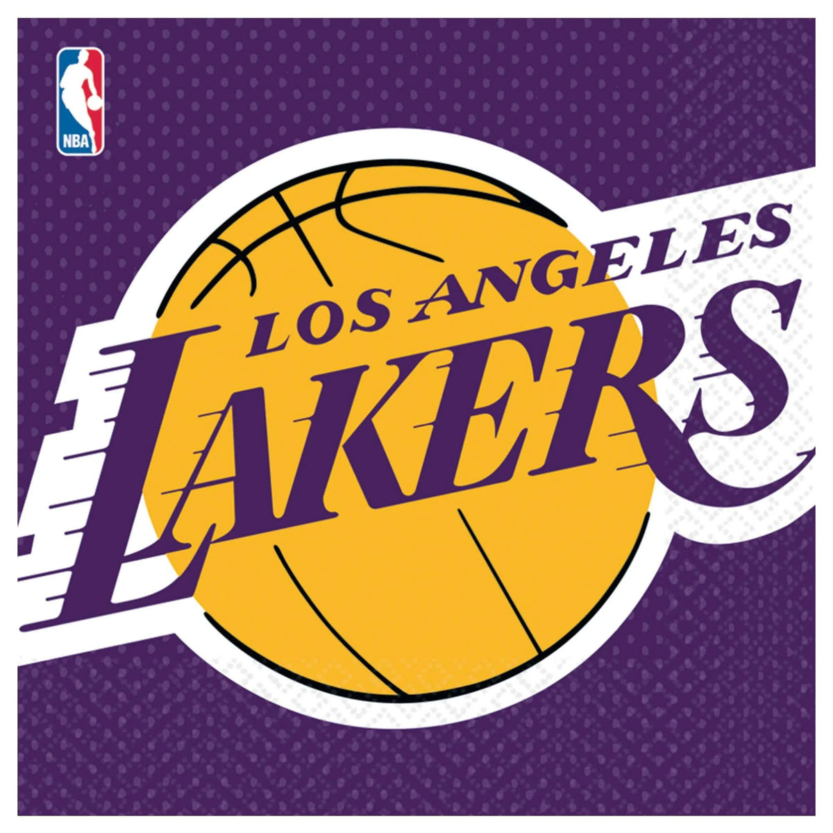 Los Angeles Lakers Lunch Napkins - 6.5 In. x 6.5 In. - 16 Pack