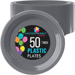 7 In. Silver Plastic Plates | 50 Count