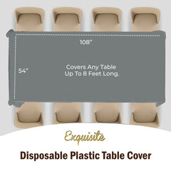 Silver Plastic Table Covers | 12 Pack