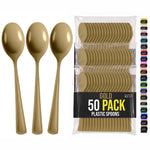 Heavy Duty Gold Plastic Spoons | 7 in. | 50 Count