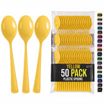 Heavy Duty Yellow Plastic Spoons | 7 in. | 50 Count