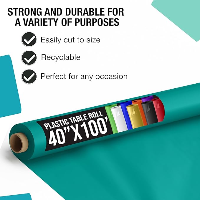 40 In. x 100 Ft. Teal Table Roll