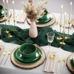 Disposable Green Classic Dinnerware Set