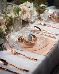 Disposable Rose Gold Sparkle Dinnerware Set