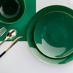 Disposable Green Classic Dinnerware Set