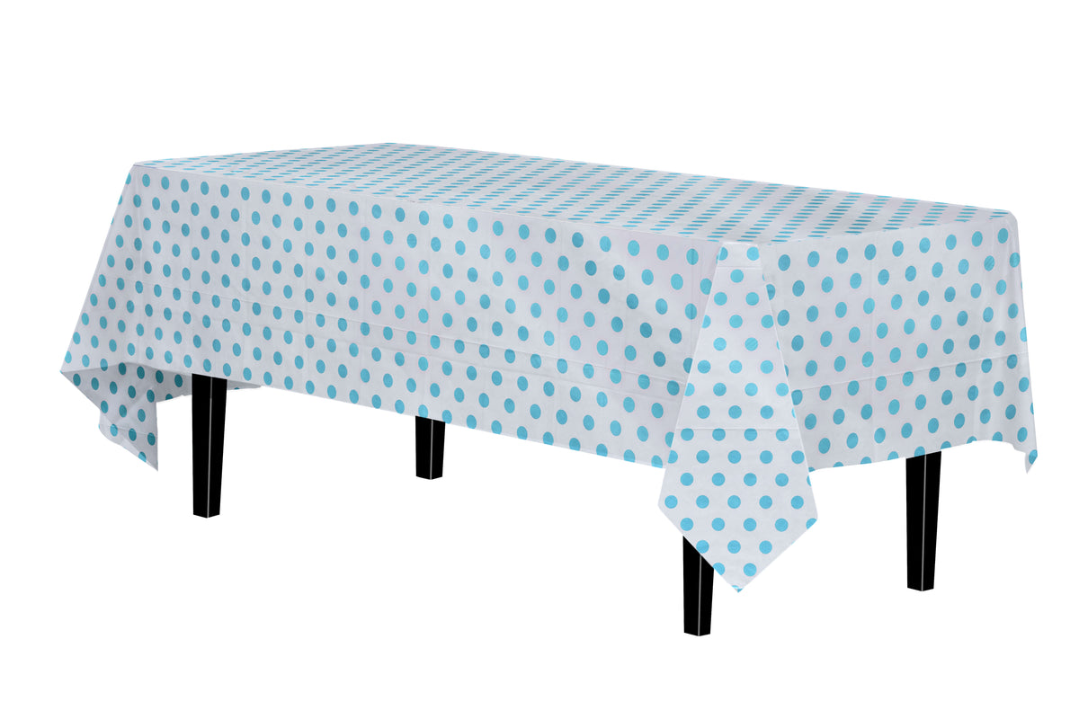 Light Blue Polka Dot Table Cover