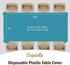 Premium Turquoise Plastic Table Covers | 6 Pack