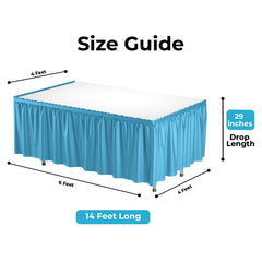 Turquoise Plastic Table Skirt | 6 Pack