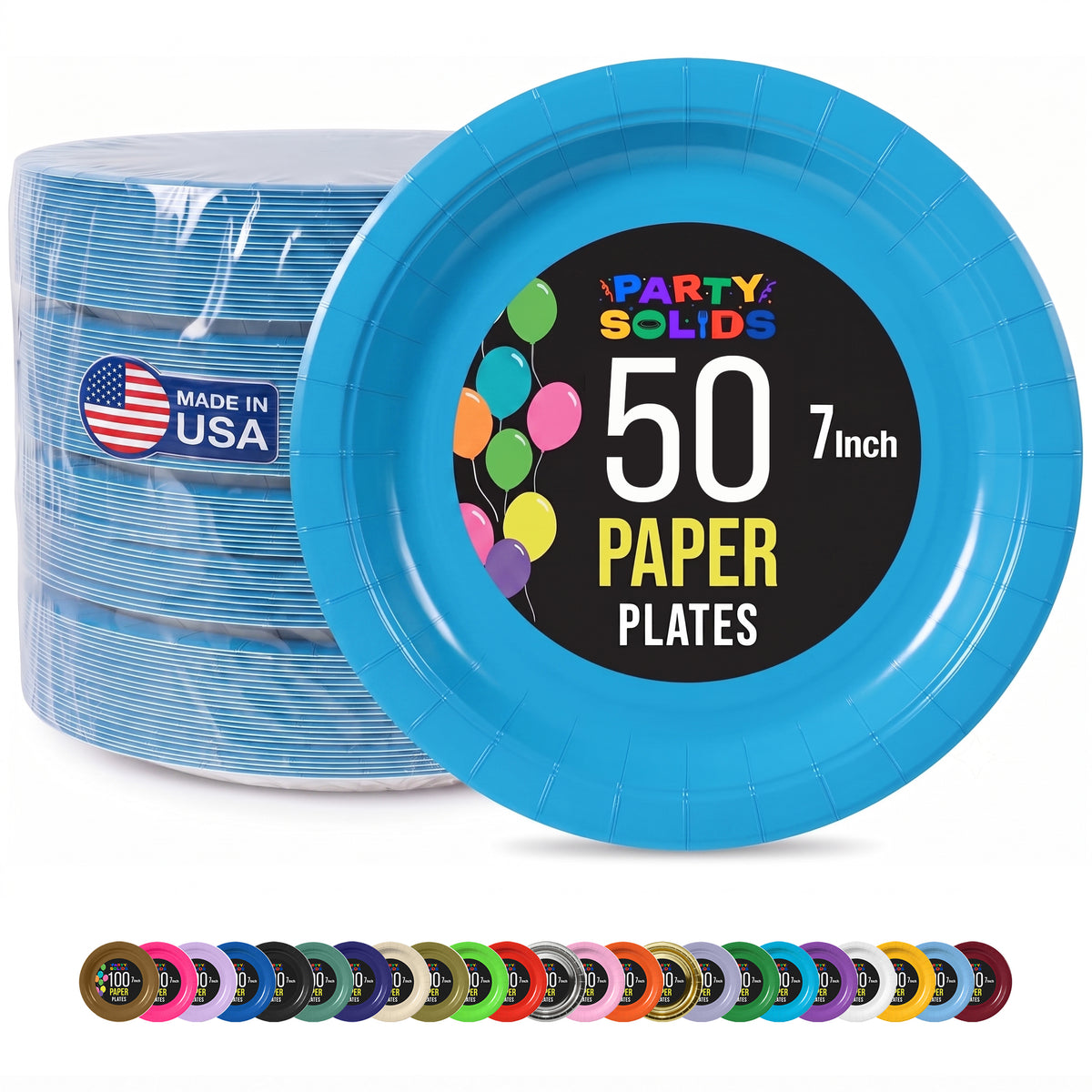 7 in. Turquoise Paper Plates | 50 Ct.