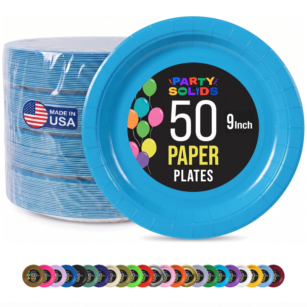 9 in. Turquoise Paper Plates | 50 Ct.