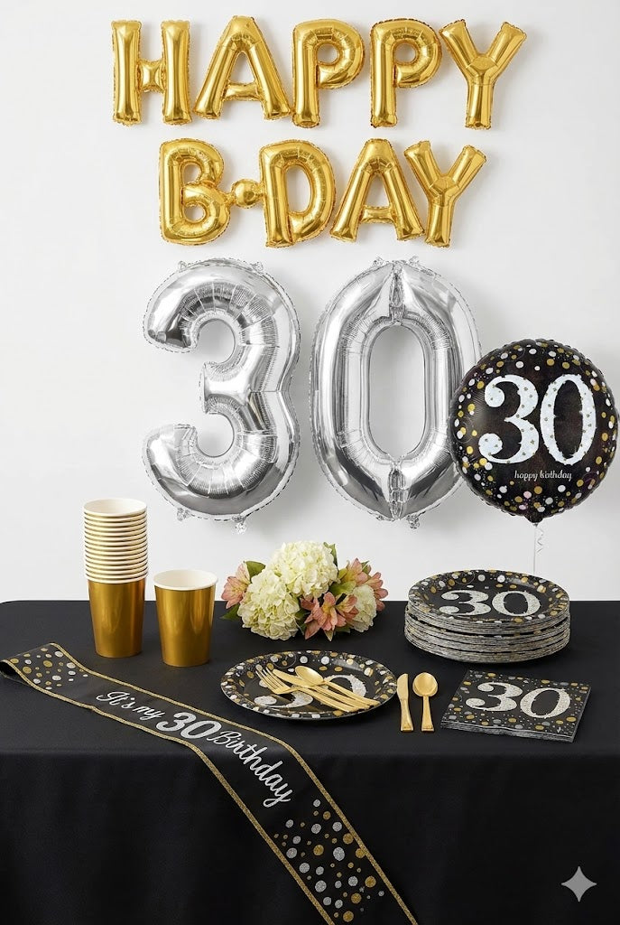 30th Birthday Party Mid Kit - For 8 Guests