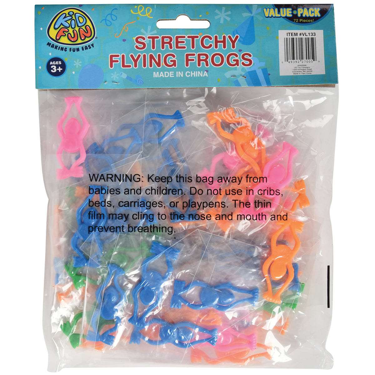 Stretchy Flying Frogs/72 Per Pkg