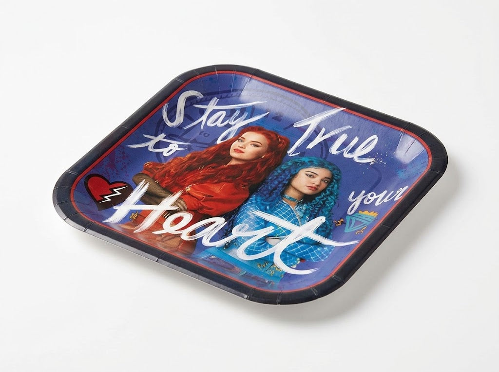 Disney Descendants 4 Square Paper Plates, 9-Inch, 8-Pack