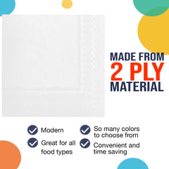 White Dinner Napkins | 100 Count