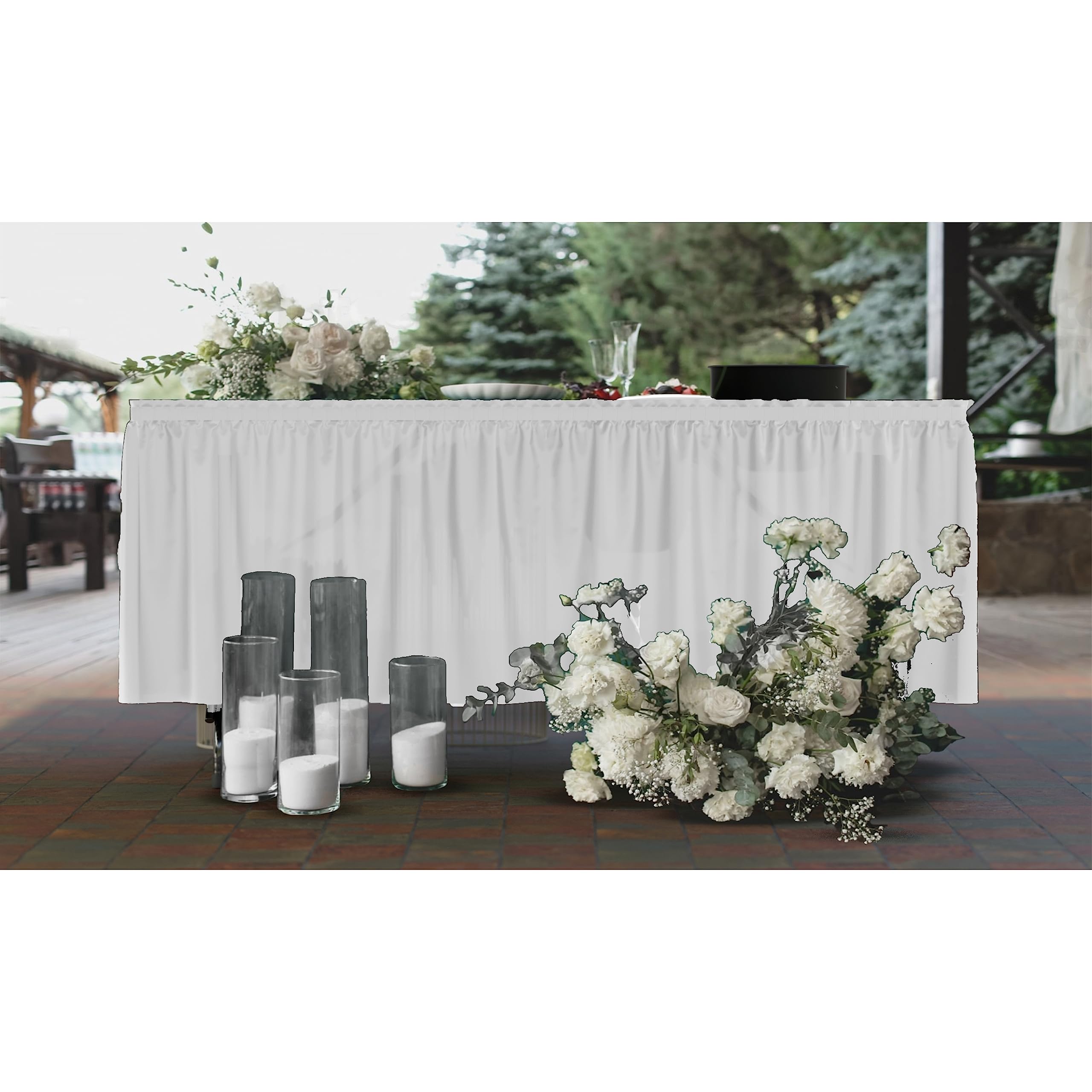 White Plastic Table Skirt | 6 Pack