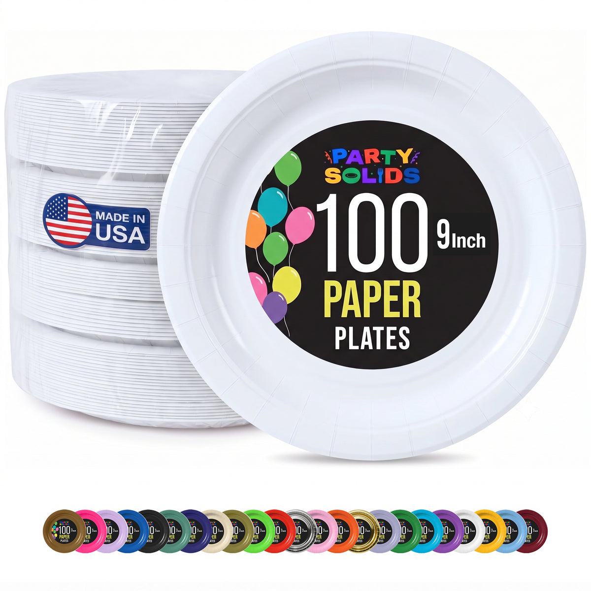 9 in. White Paper Plates | 100 Count