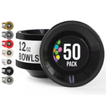 12 Oz. Black Plastic Bowls | 50 Count